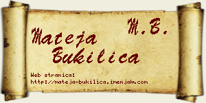 Mateja Bukilica vizit kartica